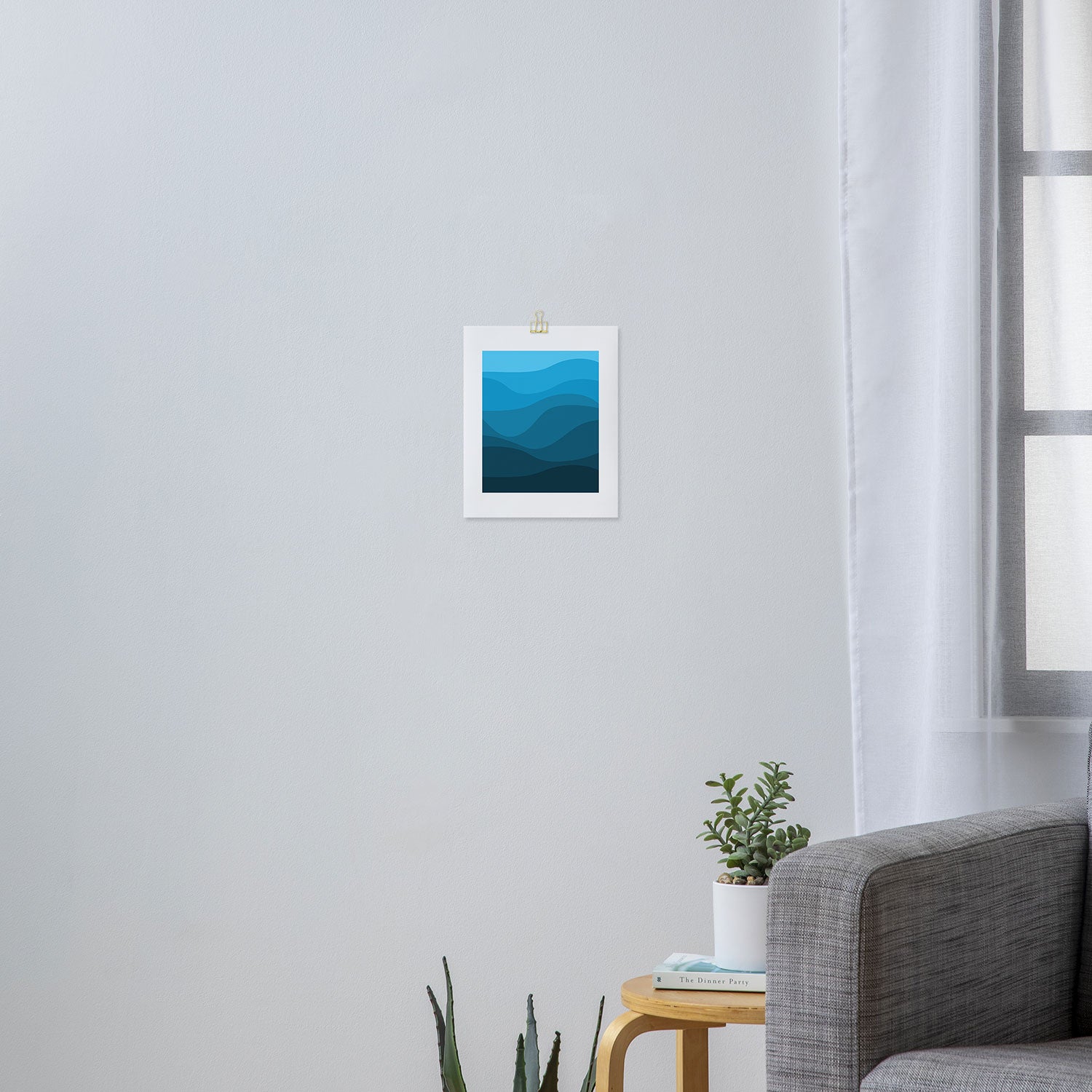 Blue wavy ocean Art Print Gallery Image 3