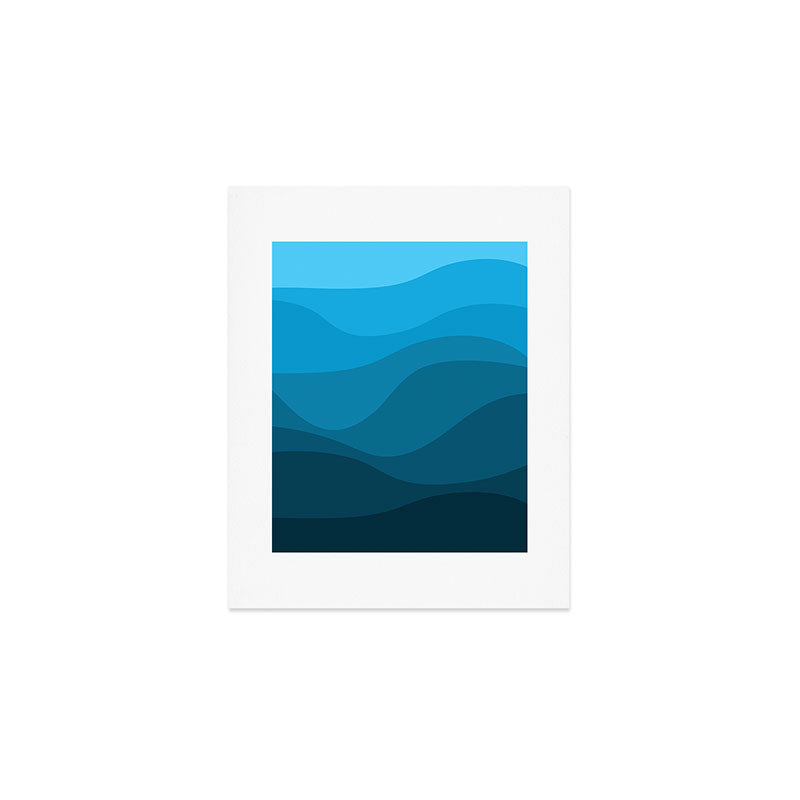 Blue wavy ocean Art Print Gallery Image 1