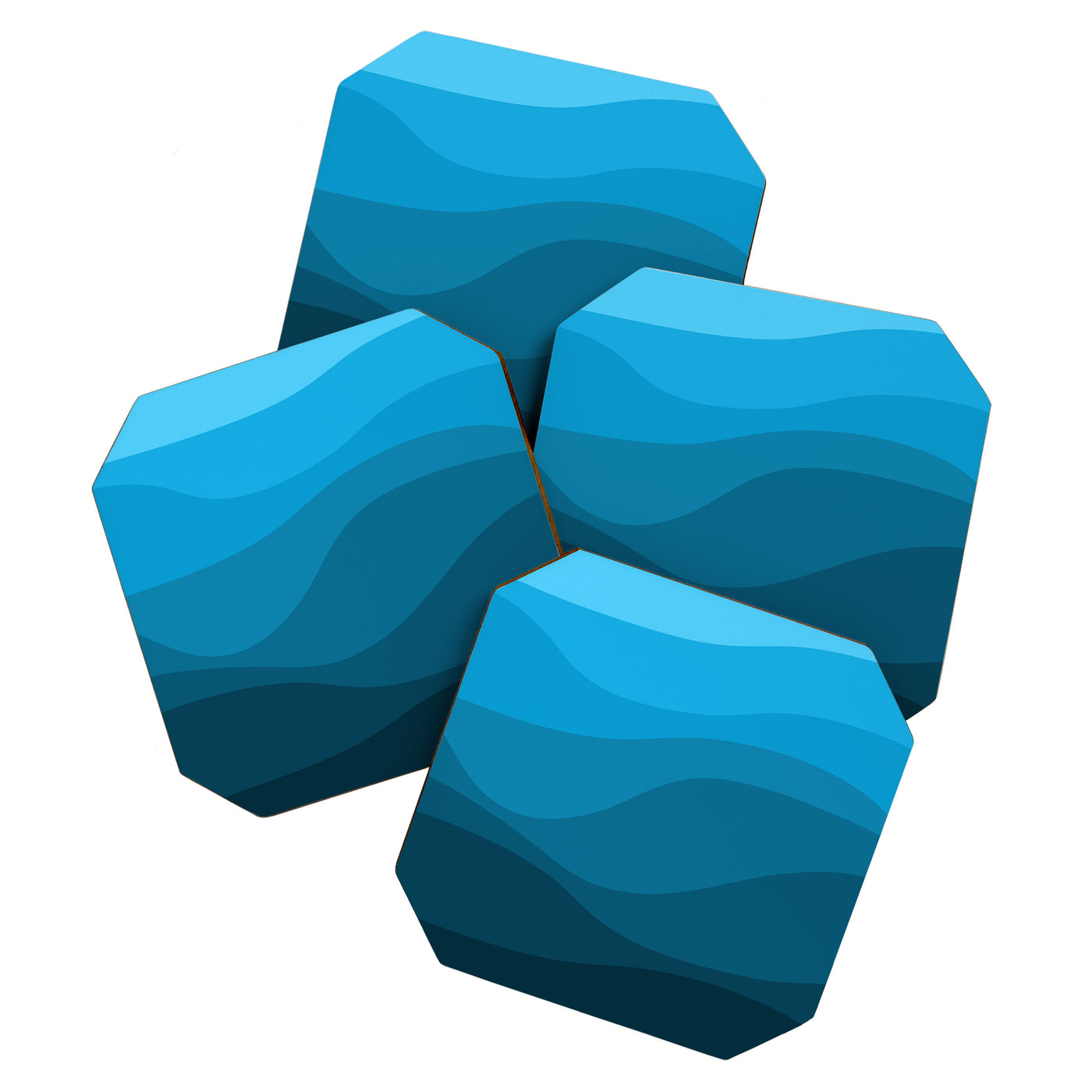 Blue wavy ocean Coaster