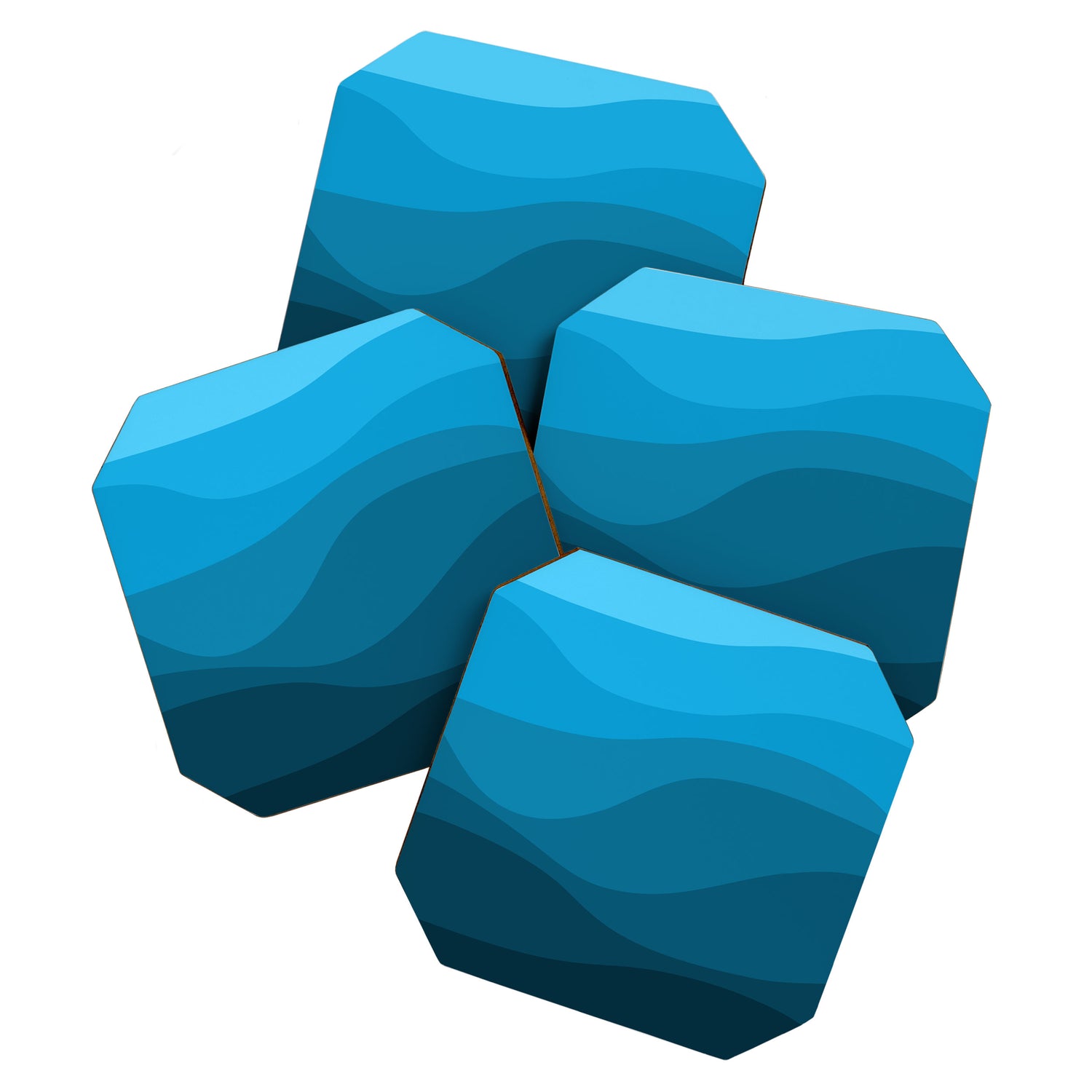 Blue wavy ocean Coaster Gallery Image 1