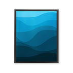 Blue wavy ocean Framed Canvas Print Gallery Image 8