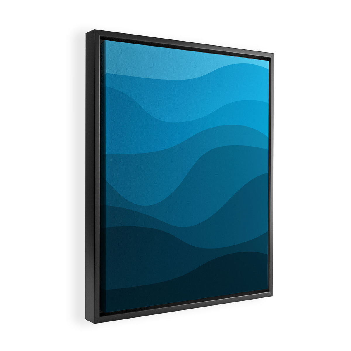 Blue wavy ocean Framed Canvas Print Gallery Image 2
