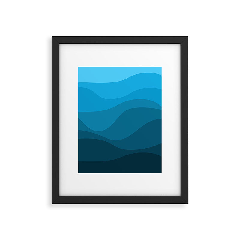 Blue wavy ocean Framed Art Print Gallery Image 6