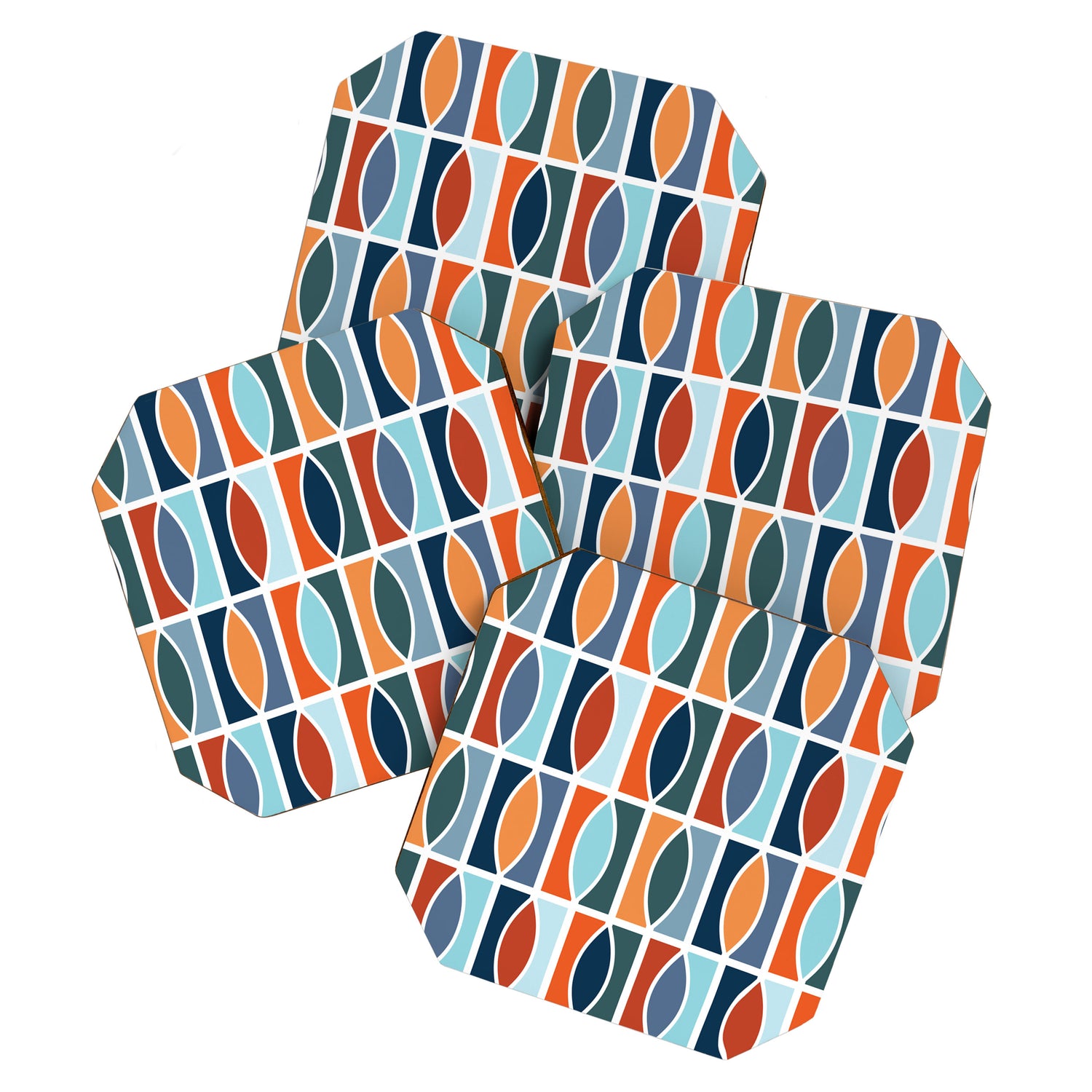 Colorful Mid Century design Coaster Gallery Image 1