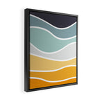 Colorful summery retro style waves Framed Canvas Print Gallery Image 2