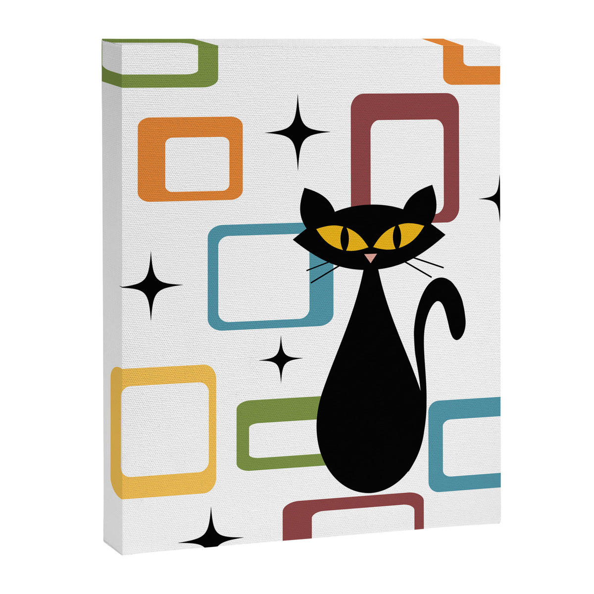 Mid Century black cat Canvas Print Gallery Image 8