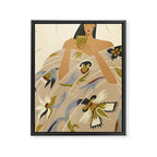  a girl in a blanket with a cup Framed Canvas Print Gallery Image 6