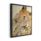  a girl in a blanket with a cup Framed Canvas Print Gallery Image 2