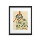 a girl in a dress with parrots Framed Art Print Gallery Image 5