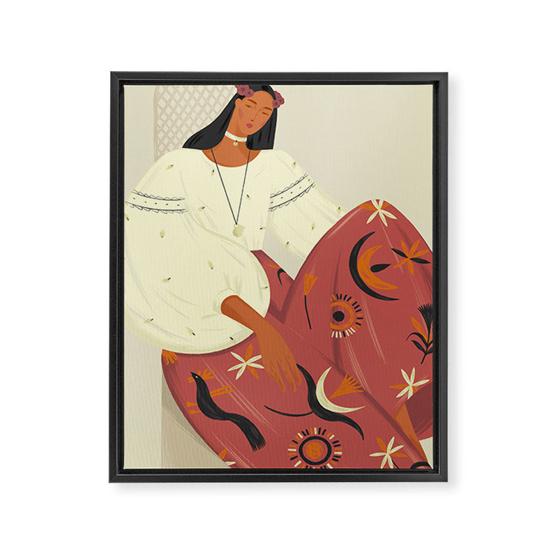 a girl in a national costume Framed Canvas Print Gallery Image 6