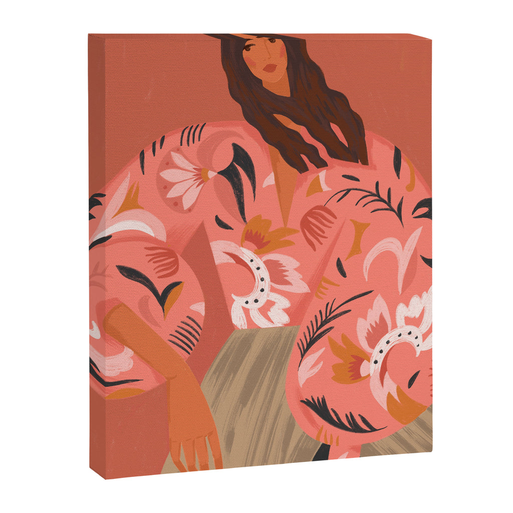 a girl in an embroidered shirt Canvas Print Gallery Image 6