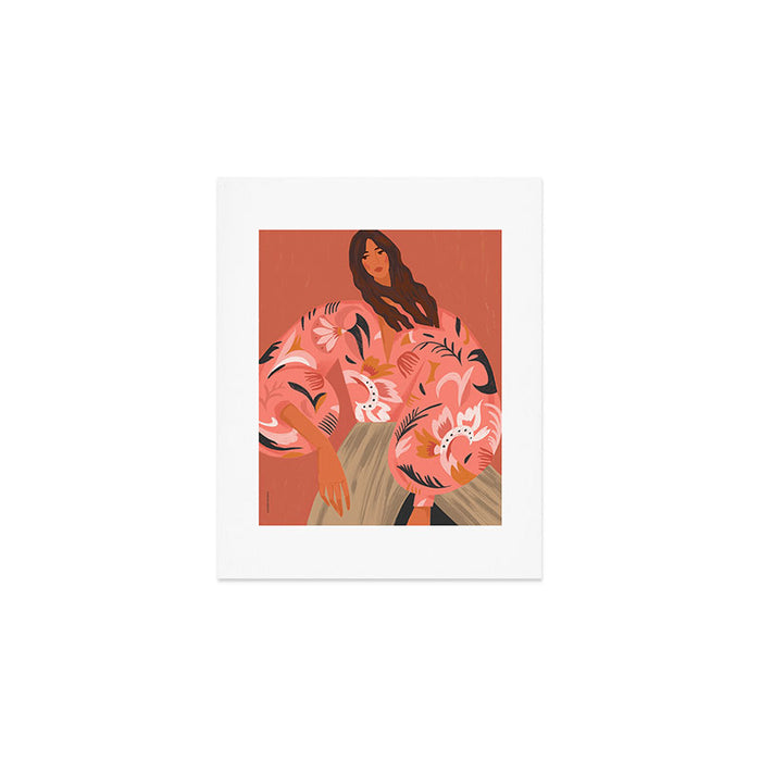 a girl in an embroidered shirt Art Print Gallery Image 1