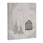 a wooden house in a snowy forest Canvas Print Gallery Image 6
