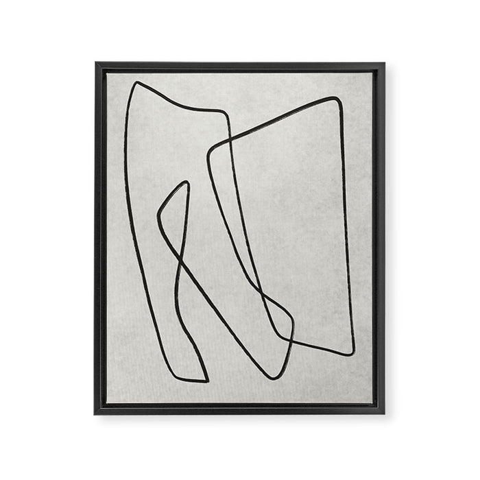 abstract graphic line intertwining Framed Canvas Print Gallery Image 1