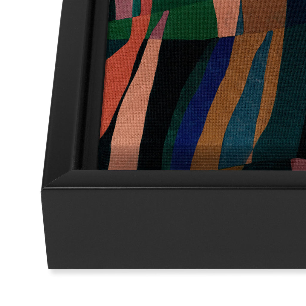 abstract striped multicolored background Framed Canvas Print Gallery Image 3
