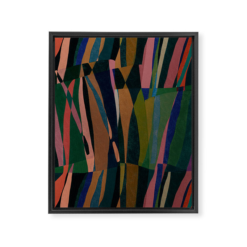 abstract striped multicolored background Framed Canvas Print Gallery Image 6