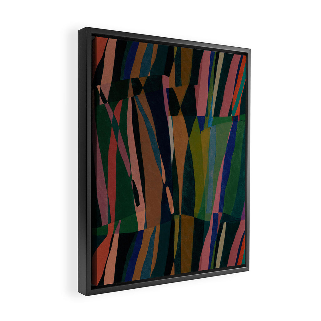 abstract striped multicolored background Framed Canvas Print Gallery Image 2