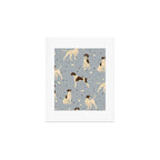 animalistic seamless pattern with hunting dogs Art Print Gallery Image 1