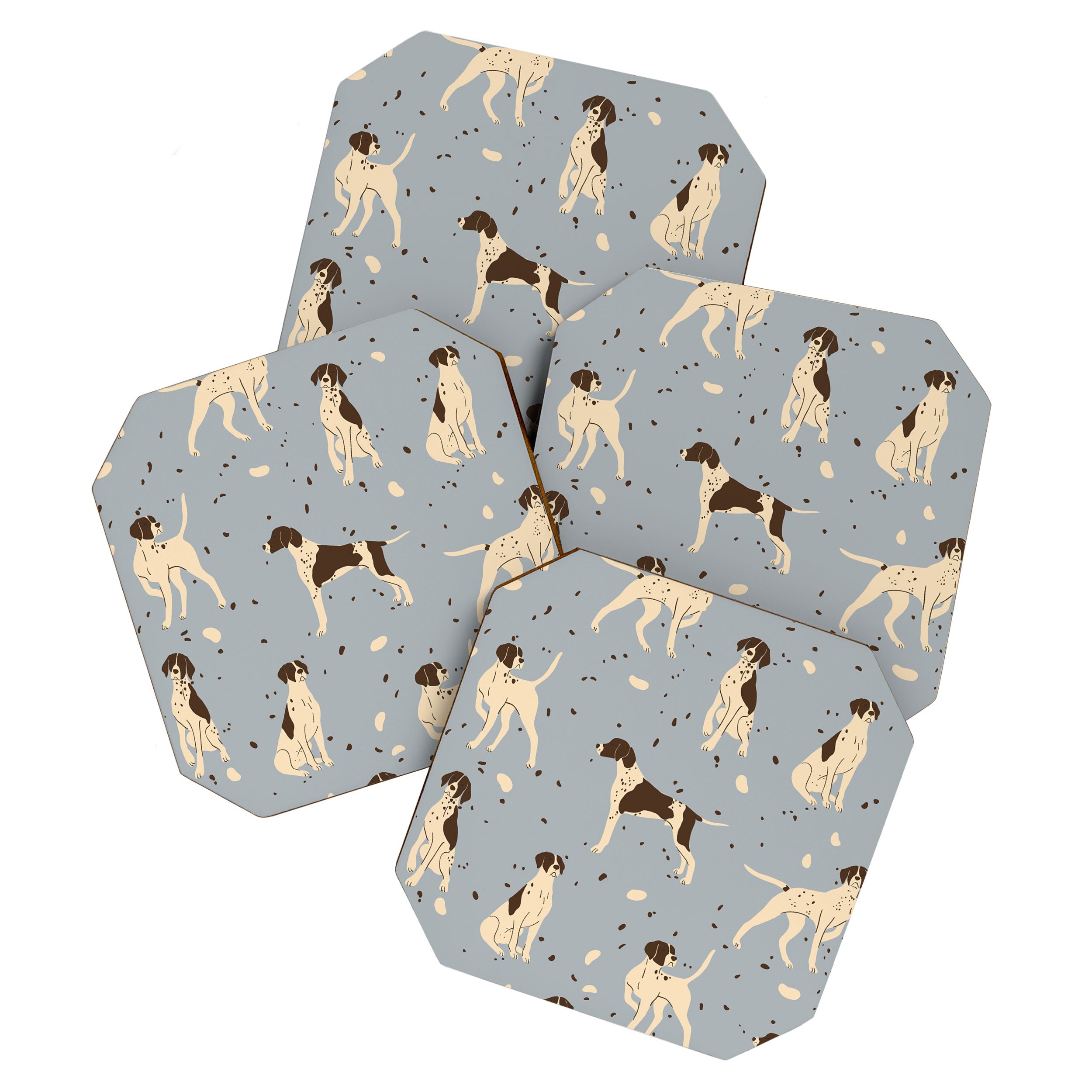animalistic seamless pattern with hunting dogs Coaster Gallery Image 1