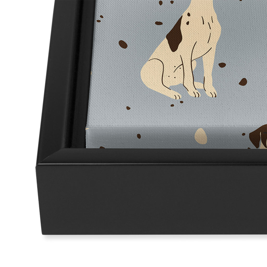 animalistic seamless pattern with hunting dogs Framed Canvas Print Gallery Image 3