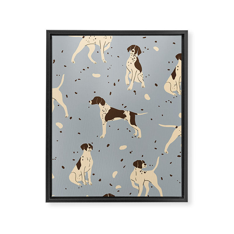 animalistic seamless pattern with hunting dogs Framed Canvas Print Gallery Image 8