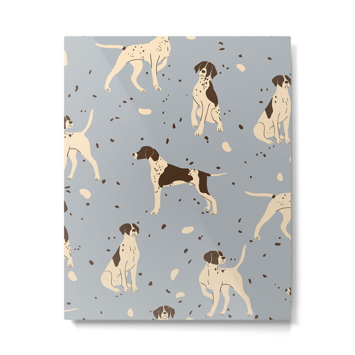 animalistic seamless pattern with hunting dogs Metal Print Gallery Image 1