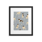 animalistic seamless pattern with hunting dogs Framed Art Print Gallery Image 6