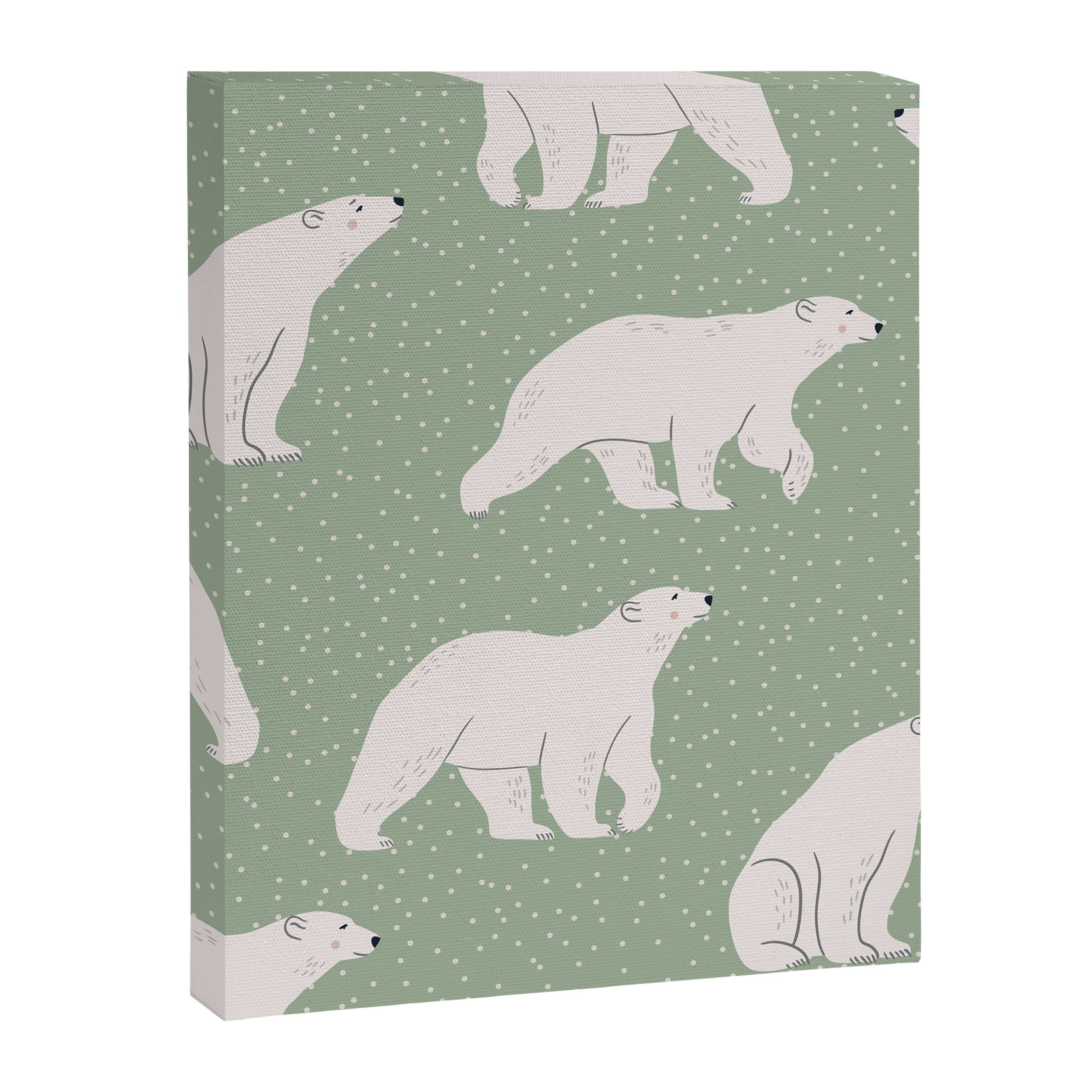 animalistic seamless pattern with polar bears Canvas Print Gallery Image 8
