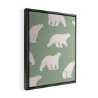 animalistic seamless pattern with polar bears Framed Canvas Print Gallery Image 2