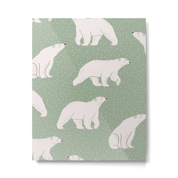 animalistic seamless pattern with polar bears Metal Print Gallery Image 1