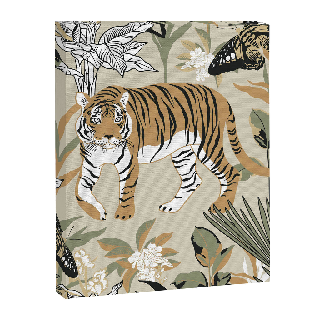 animalistic seamless pattern with tigers in the jungle Canvas Print Gallery Image 8