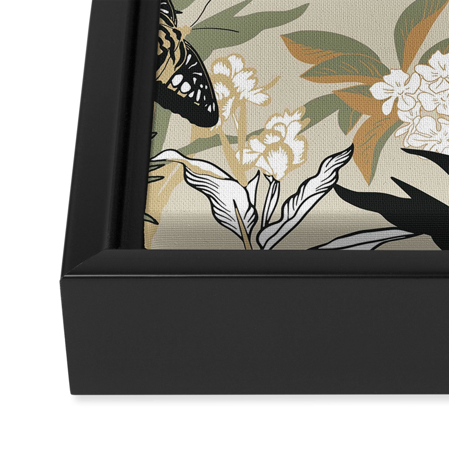 animalistic seamless pattern with tigers in the jungle Framed Canvas Print Gallery Image 3