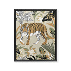 animalistic seamless pattern with tigers in the jungle Framed Canvas Print Gallery Image 8