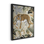 animalistic seamless pattern with tigers in the jungle Framed Canvas Print Gallery Image 2