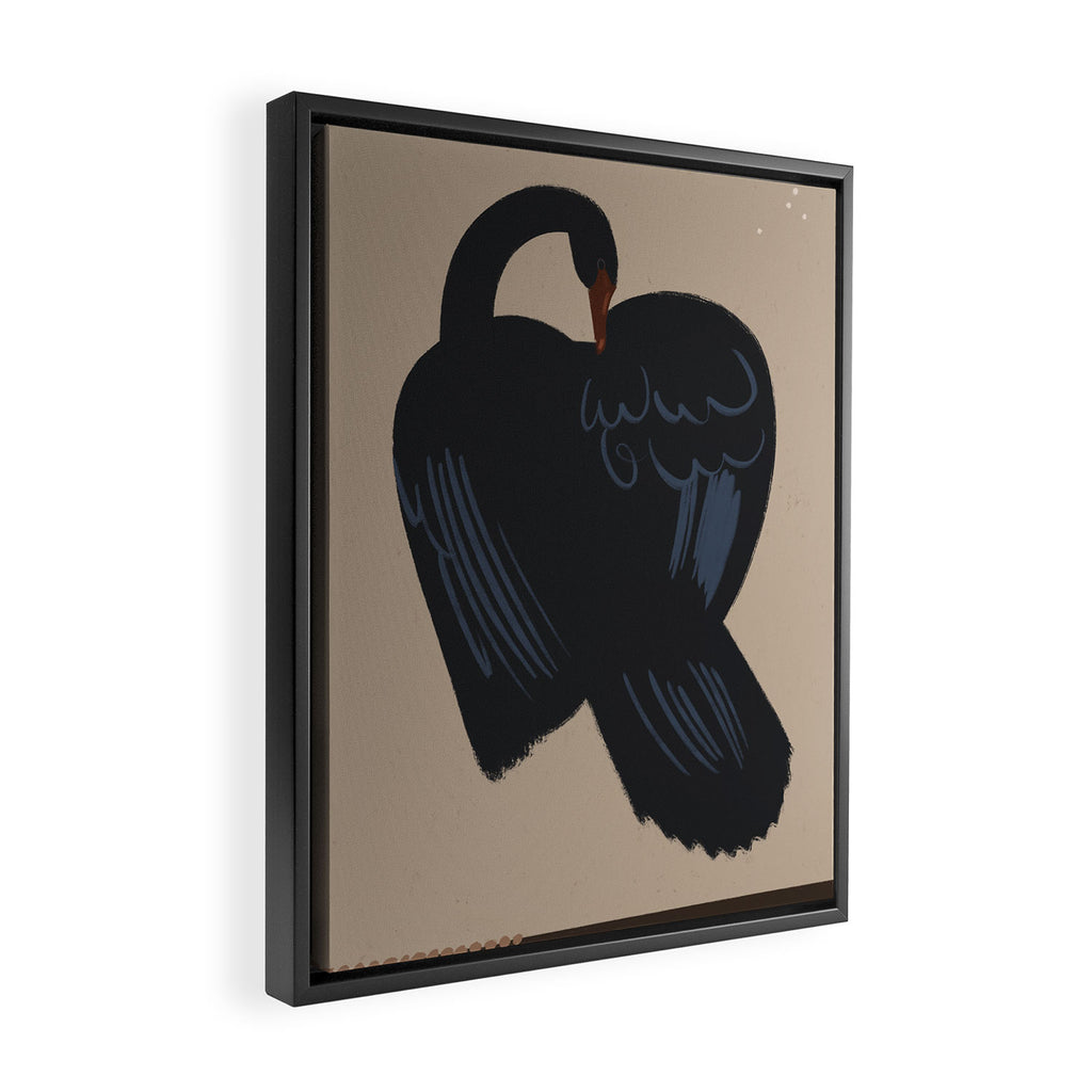  black swan Framed Canvas Print Gallery Image 2