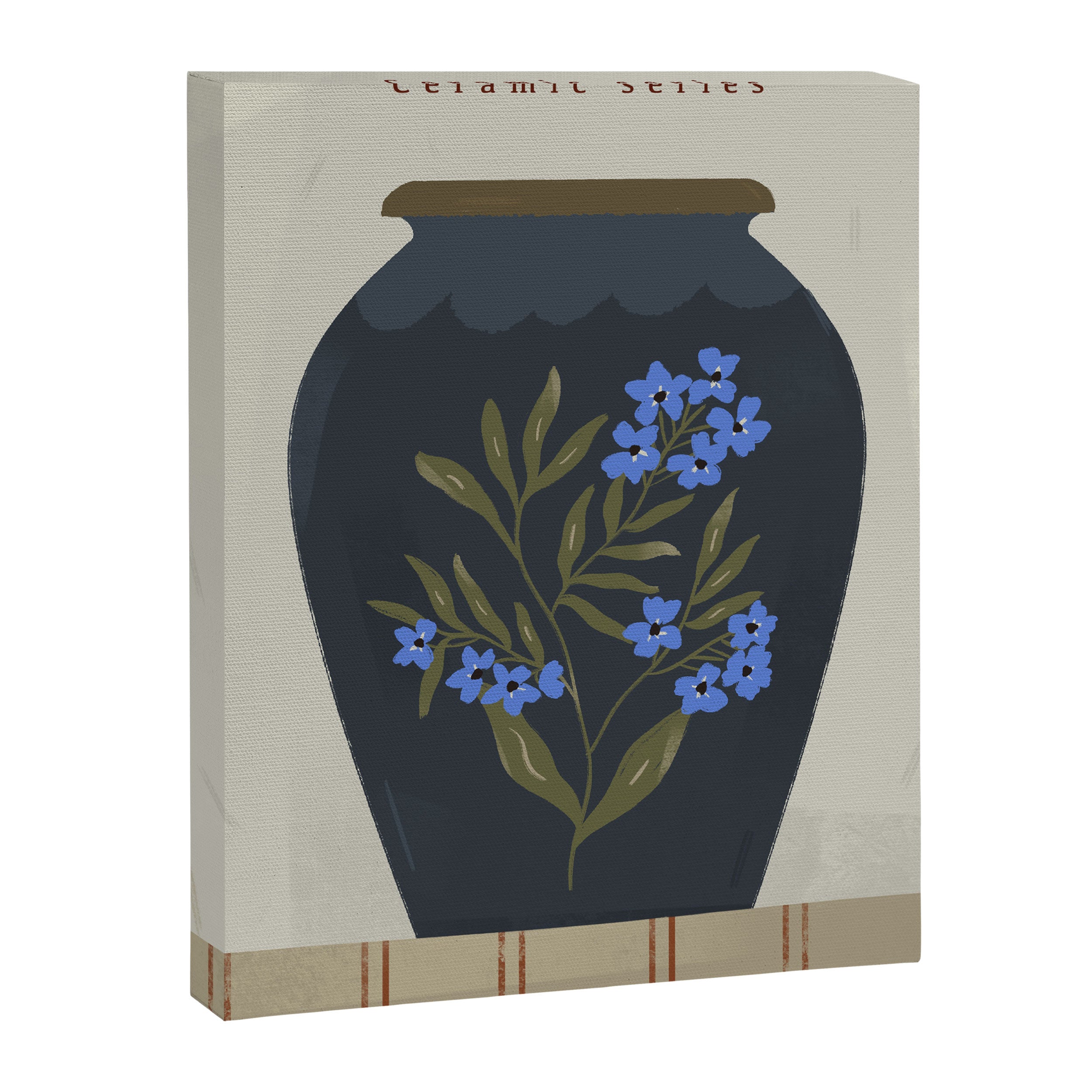  blue jug with floral ornament  Canvas Print Gallery Image 6