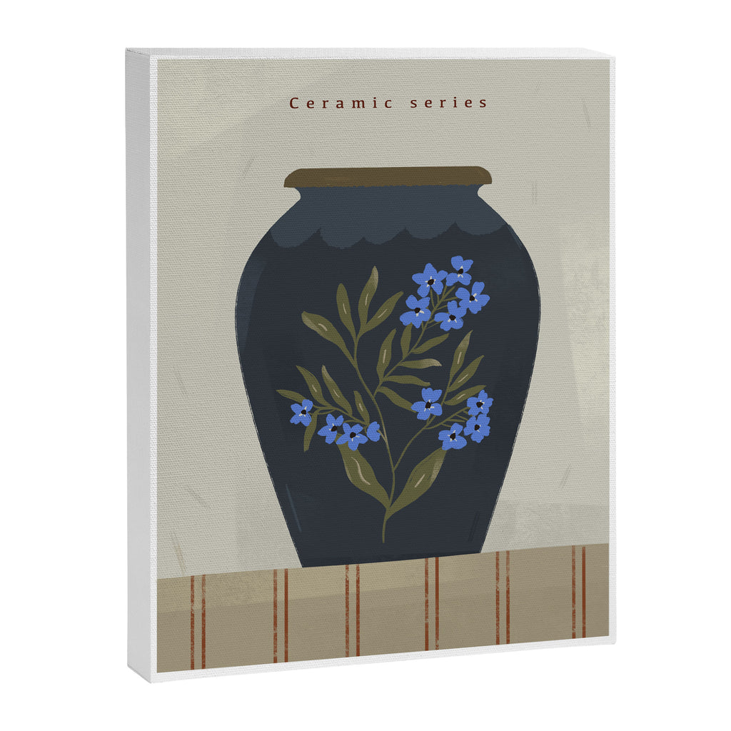 blue jug with floral ornament  Canvas Print Gallery Image 6