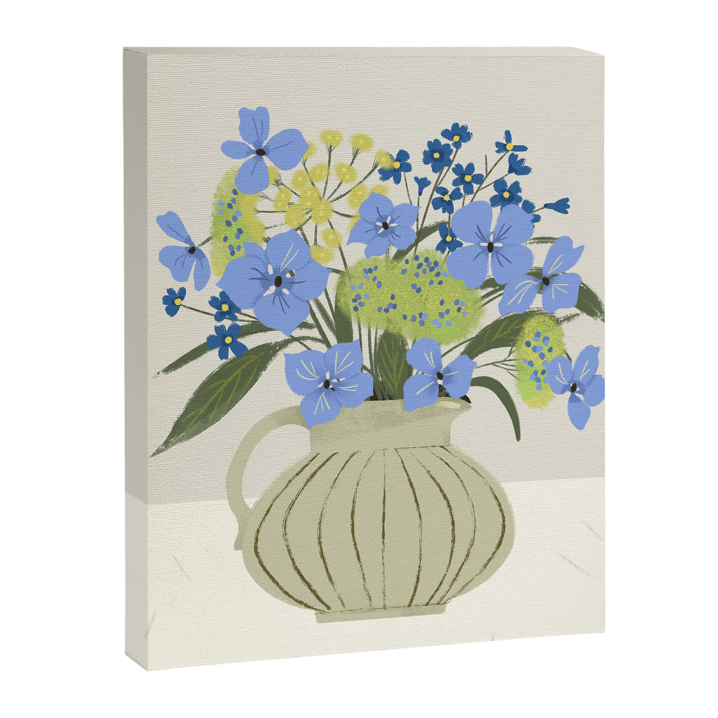 bouquet of bright blue flowers in a vase Canvas Print Gallery Image 6