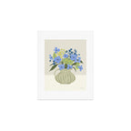bouquet of bright blue flowers in a vase Art Print Gallery Image 1