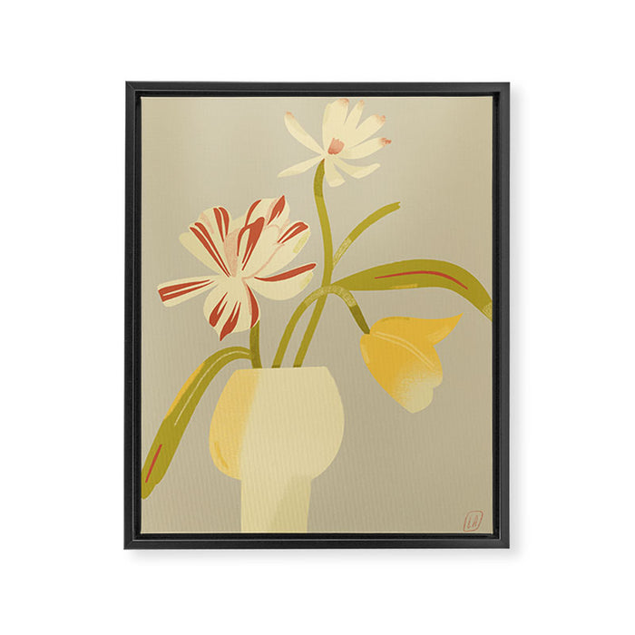 Bouquet of decorative flowers Framed Canvas Print Gallery Image 1