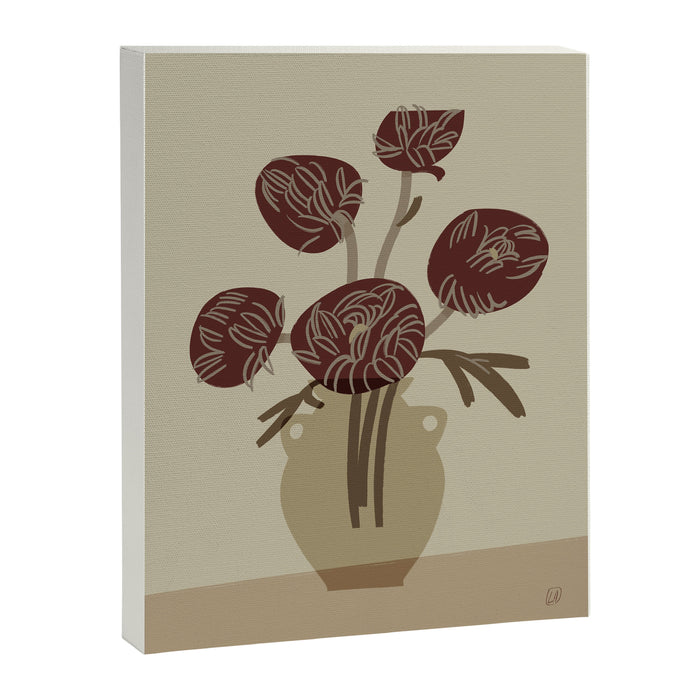  chrysanthemum flowers in a vase Canvas Print Gallery Image 1