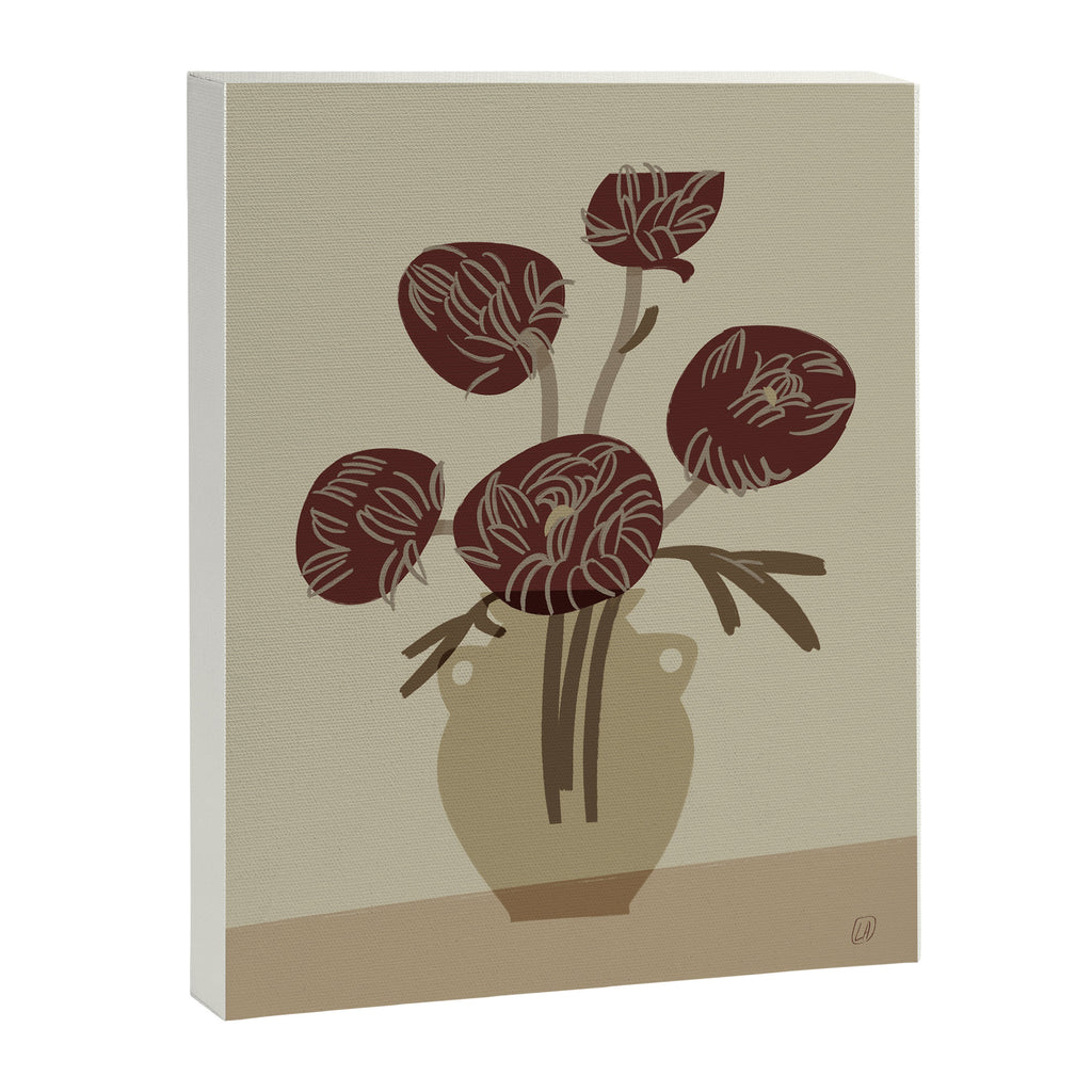  chrysanthemum flowers in a vase Canvas Print Gallery Image 6