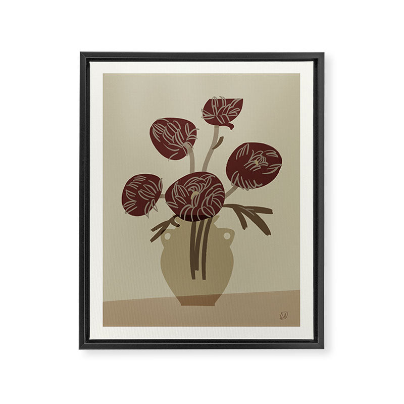 chrysanthemum flowers in a vase Framed Canvas Print Gallery Image 6
