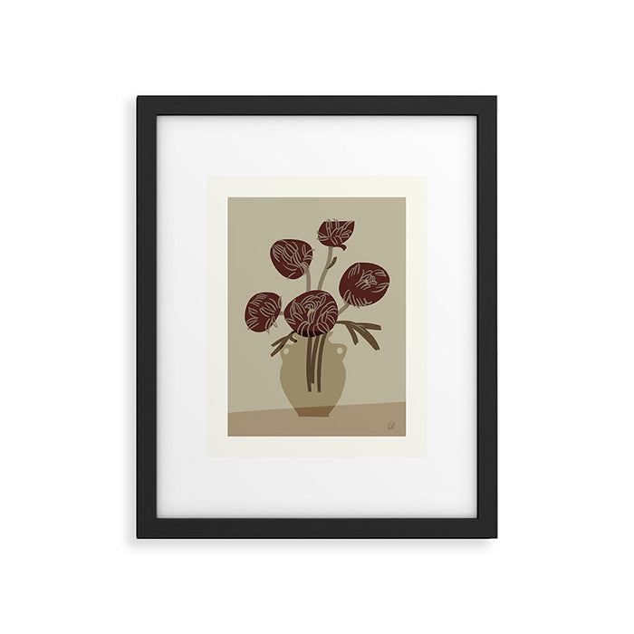  chrysanthemum flowers in a vase Framed Art Print Gallery Image 1