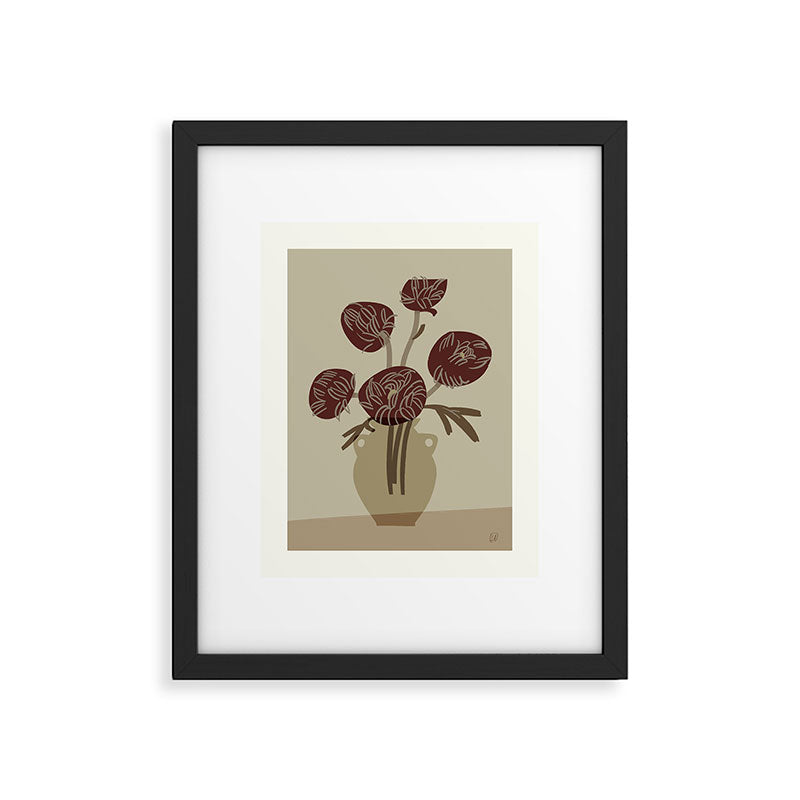  chrysanthemum flowers in a vase Framed Art Print Gallery Image 5