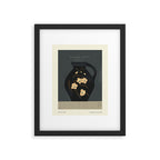  dark blue ceramic pot with floral ornament on a blue background Framed Art Print Gallery Image 5