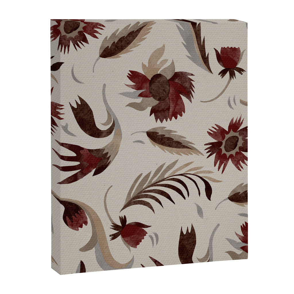 floral folk background red Canvas Print Gallery Image 6