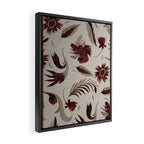 floral folk background red Framed Canvas Print Gallery Image 2