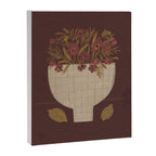 flowers in a vase on a red background Canvas Print Gallery Image 6