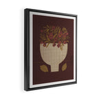 flowers in a vase on a red background Framed Canvas Print Gallery Image 2